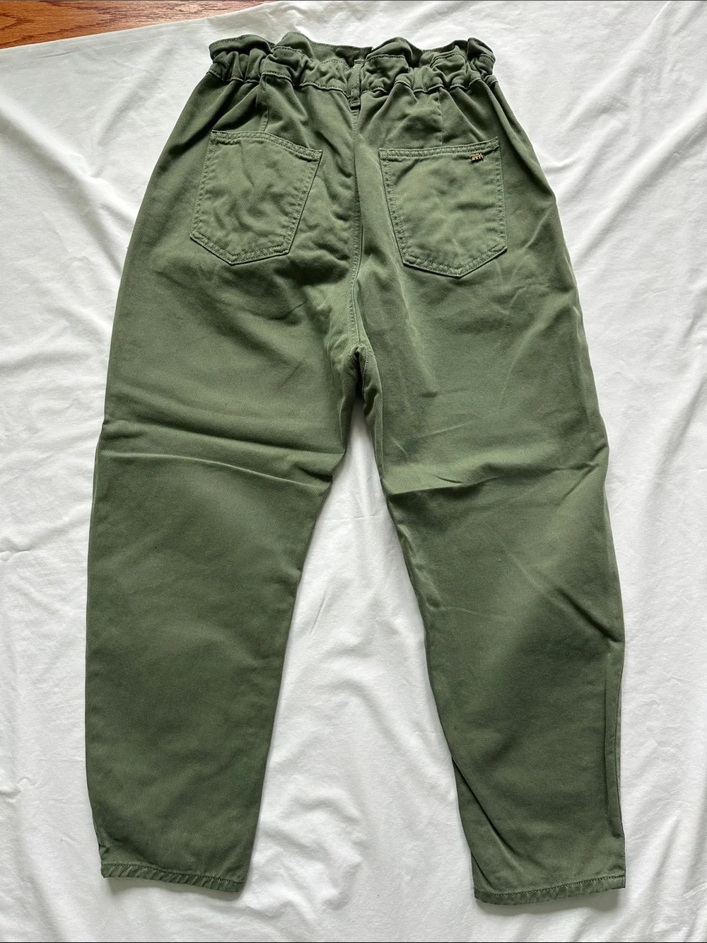 Zara Green Paperbag Waist Tapered Pants - Picture 7 of 9